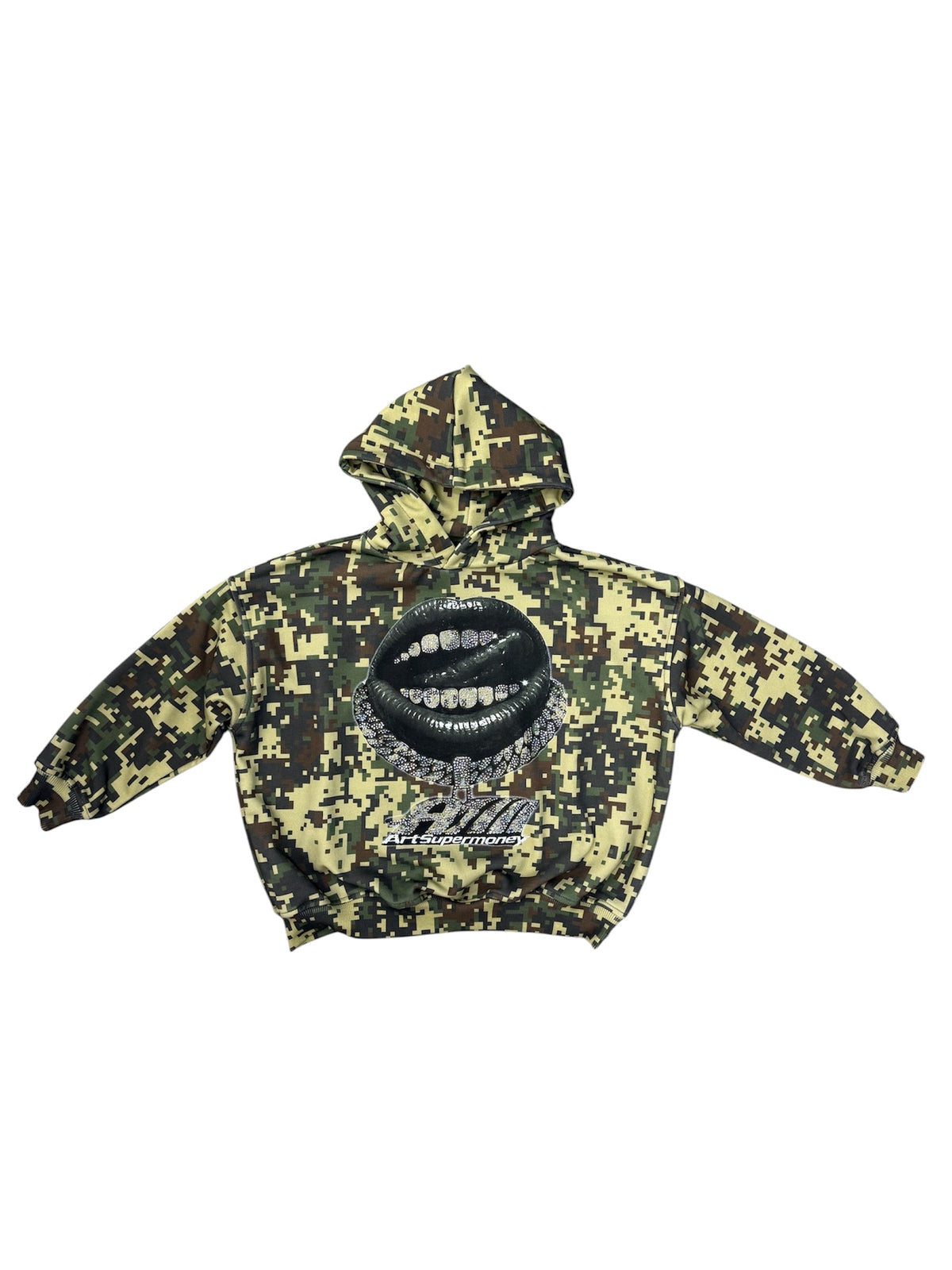 SMJST05165 FELPA VERDE MILITARE - felpa cappuccio - artsupermoney