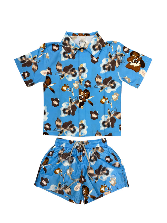 icj fantasia azzurro fiori - completo - island coco